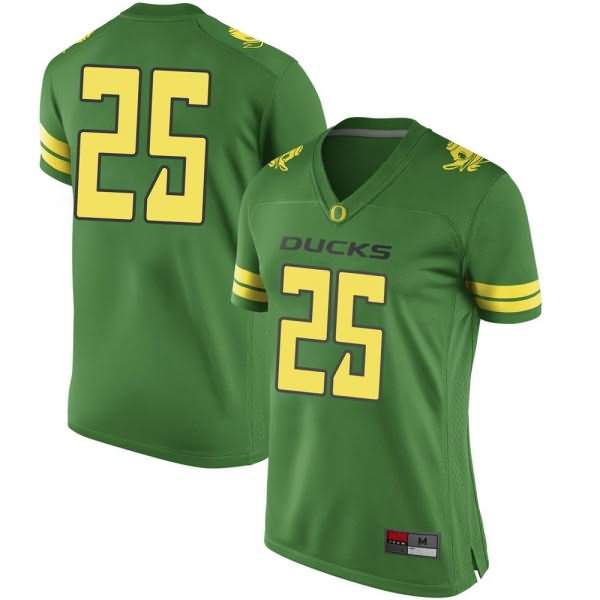 Oregon Ducks Women's #25 Spencer Curtis Football College Game Green Jersey CLD01O5Y