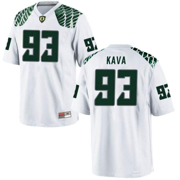 Oregon Ducks Youth #93 Sione Kava Football College Game White Jersey ZTE62O5F