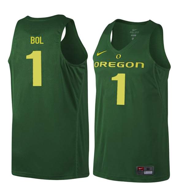 Oregon Ducks Men's #1 Bol Bol Basketball College Dark Green Jersey YPL36O4Q