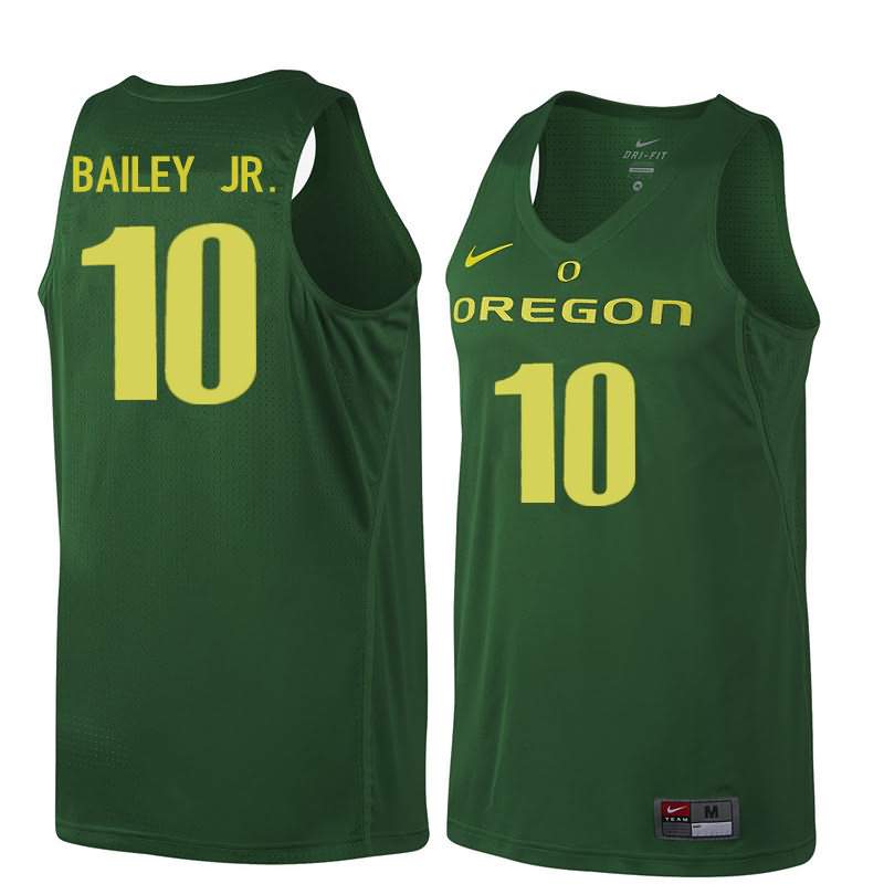 Oregon Ducks Men's #10 Victor Bailey Jr. Basketball College Dark Green Jersey QYU24O1H