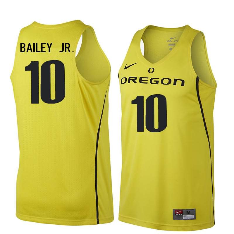 Oregon Ducks Men's #10 Victor Bailey Jr. Basketball College Yellow Jersey ZCM07O4O