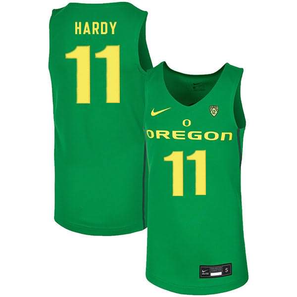 Oregon Ducks Men's #11 Amauri Hardy Basketball College Green Jersey VJA21O3W