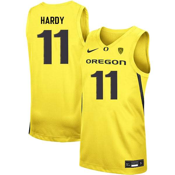 Oregon Ducks Men's #11 Amauri Hardy Basketball College Yellow Jersey MIV66O2X