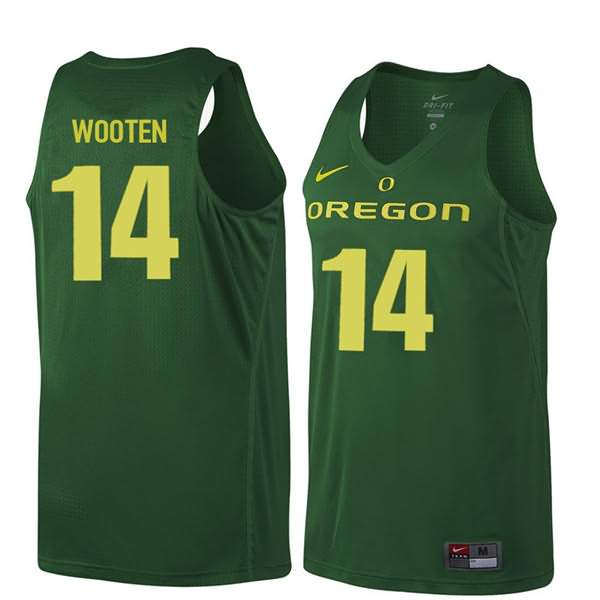 Oregon Ducks Men's #1 Kenny Wooten Basketball College 4 Dark Green Jersey WPR37O0A