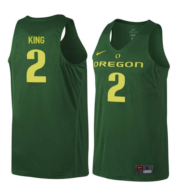Oregon Ducks Men's #2 Louis King Basketball College Dark Green Jersey SRU23O7D