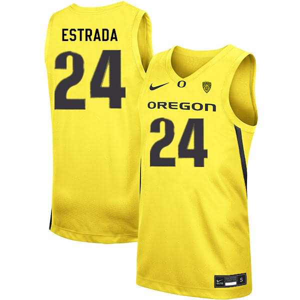 Oregon Ducks Men's #24 Aaron Estrada Basketball College Yellow Jersey XRX88O1E