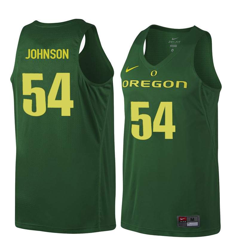 Oregon Ducks Men's #54 Will Johnson Basketball College Dark Green Jersey YLM27O7M
