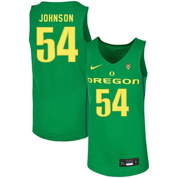 Oregon Ducks Men's #54 Will Johnson Basketball College Green Jersey VAO55O8V