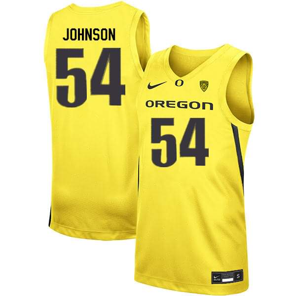 Oregon Ducks Men's #54 Will Johnson Basketball College Yellow Jersey GZR13O5A