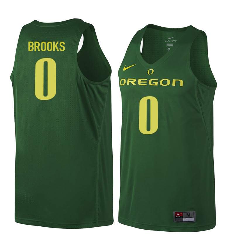 Oregon Ducks Men's #0 Aaron Brooks Basketball College Dark Green Jersey NVB65O7P