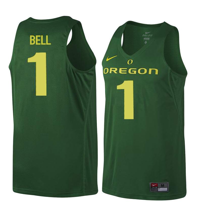 Oregon Ducks Men's #1 Jordan Bell Basketball College Dark Green Jersey SHQ45O1J