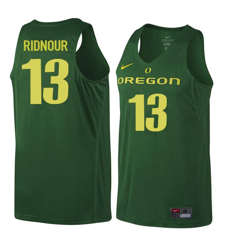 Oregon Ducks Men's #13 Luke Ridnour Basketball College Dark Green Jersey ICL46O8W