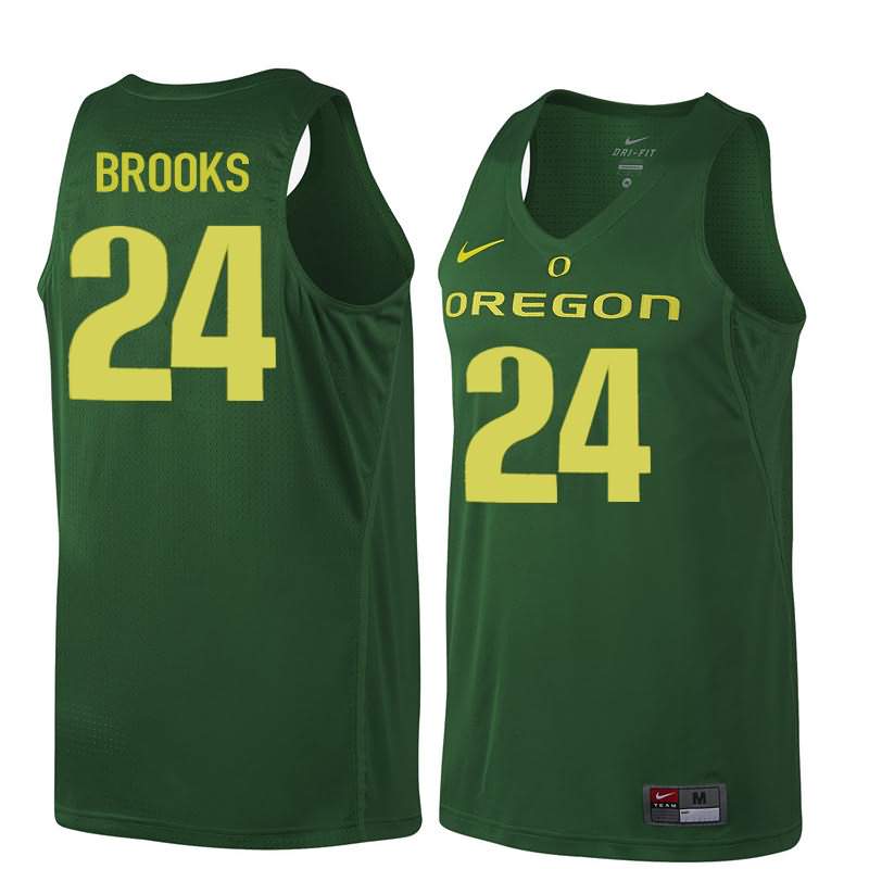 Oregon Ducks Men's #24 Dillon Brooks Basketball College Dark Green Jersey NLX43O6W