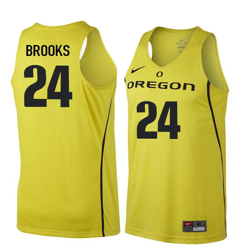Oregon Ducks Men's #24 Dillon Brooks Basketball College Yellow Jersey JHP86O0T