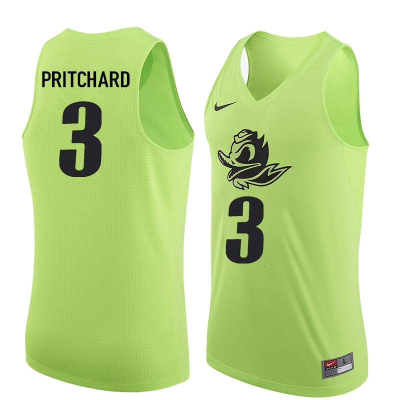 Oregon Ducks Men's #3 Payton Pritchard Basketball College Electric Green Jersey XZB25O5E