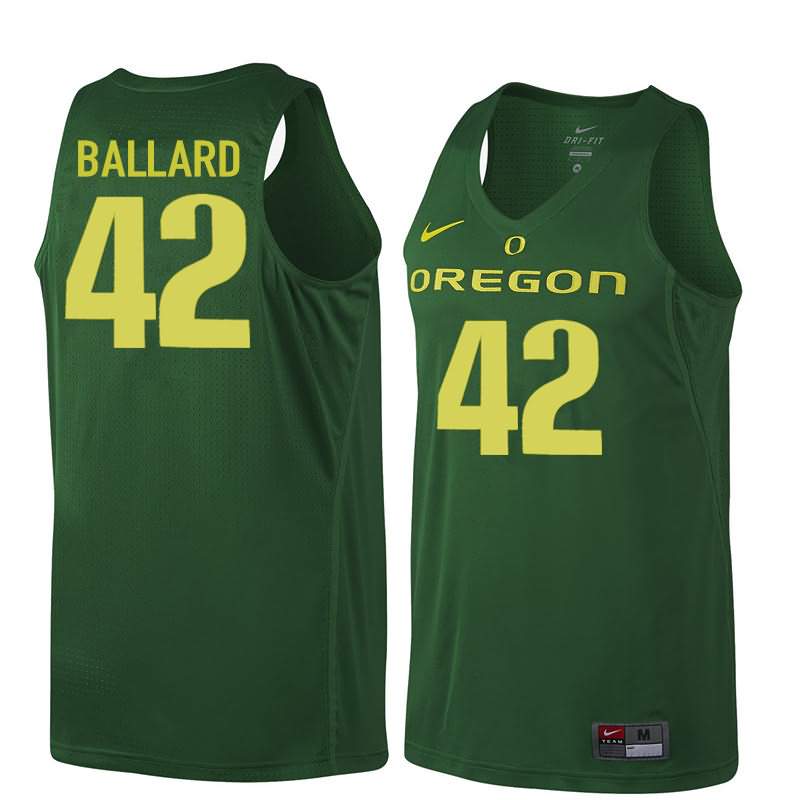 Oregon Ducks Men's #42 Greg Ballard Basketball College Dark Green Jersey GEQ47O5E