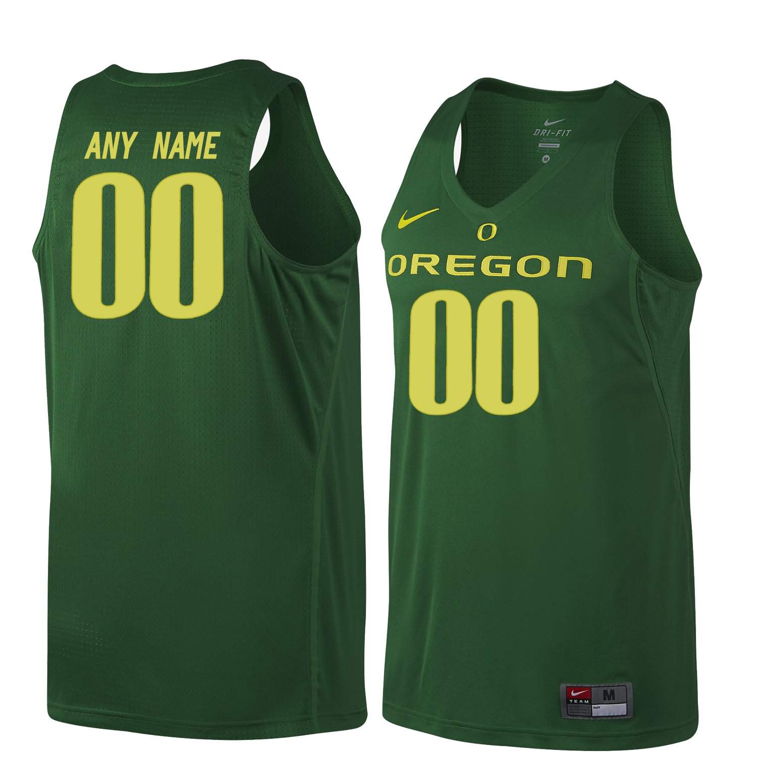 Oregon Ducks Men's #00 Customized Basketball College Dark Green Jersey COM58O5C