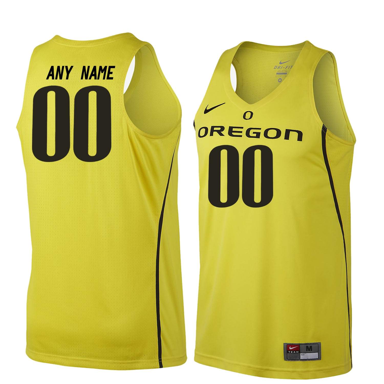 Oregon Ducks Men's #00 Customized Basketball College Yellow Jersey FKT85O2B