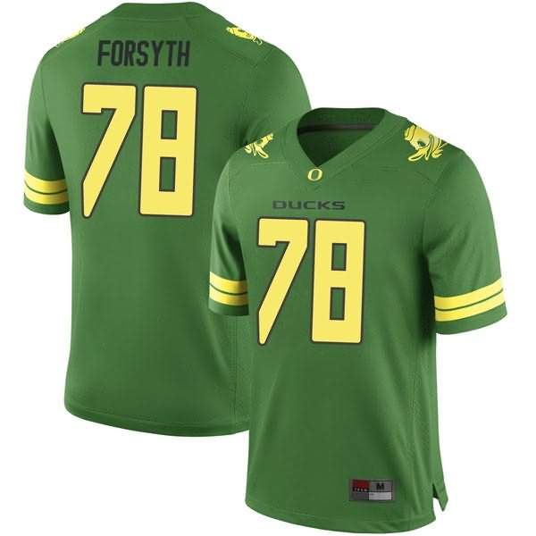 Oregon Ducks Men's #78 Alex Forsyth Football College Game Green Jersey YUU01O5L