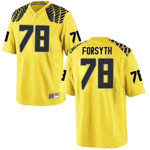 Oregon Ducks Men's #78 Alex Forsyth Football College Replica Gold Jersey UEB50O1N