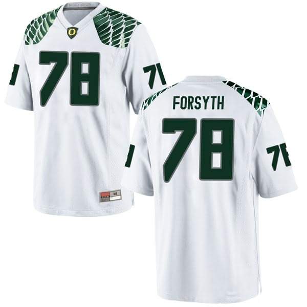 Oregon Ducks Men's #78 Alex Forsyth Football College Replica White Jersey IHI61O8I