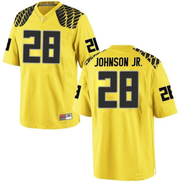 Oregon Ducks Men's #28 Andrew Johnson Jr. Football College Game Gold Jersey XLY65O0N