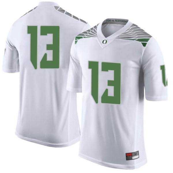 Oregon Ducks Men's #13 Anthony Brown Football College Limited White Jersey STF24O4U