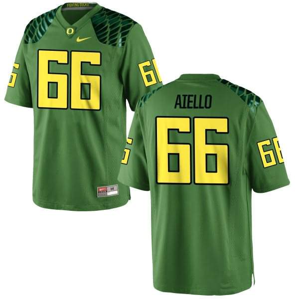 Oregon Ducks Men's #66 Brady Aiello Football College Authentic Green Apple Alternate Jersey HNT08O3Y
