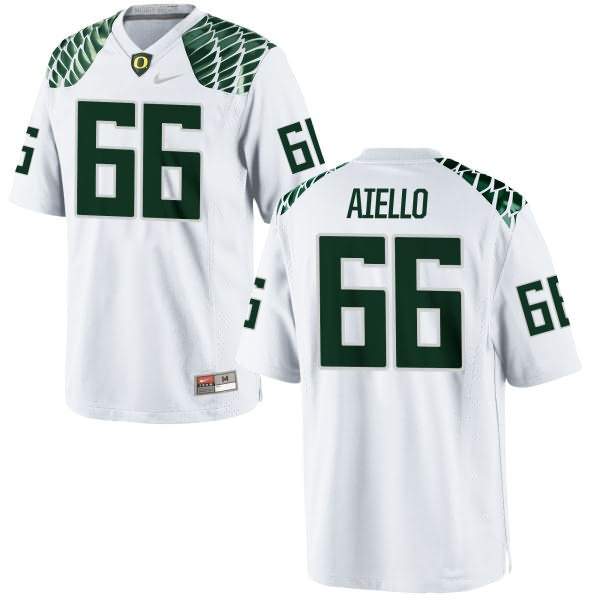 Oregon Ducks Men's #66 Brady Aiello Football College Authentic White Jersey AEH81O6E