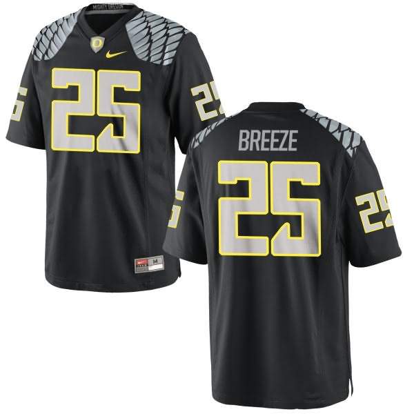 Oregon Ducks Men's #25 Brady Breeze Football College Game Black Jersey DHF44O7Q