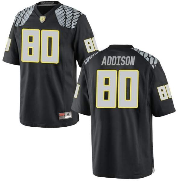 Oregon Ducks Men's #80 Bryan Addison Football College Game Black Jersey VJI63O6M