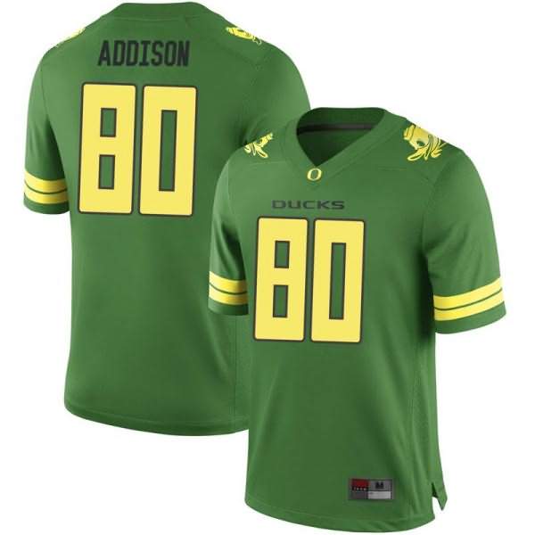 Oregon Ducks Men's #80 Bryan Addison Football College Replica Green Jersey JTY55O4H