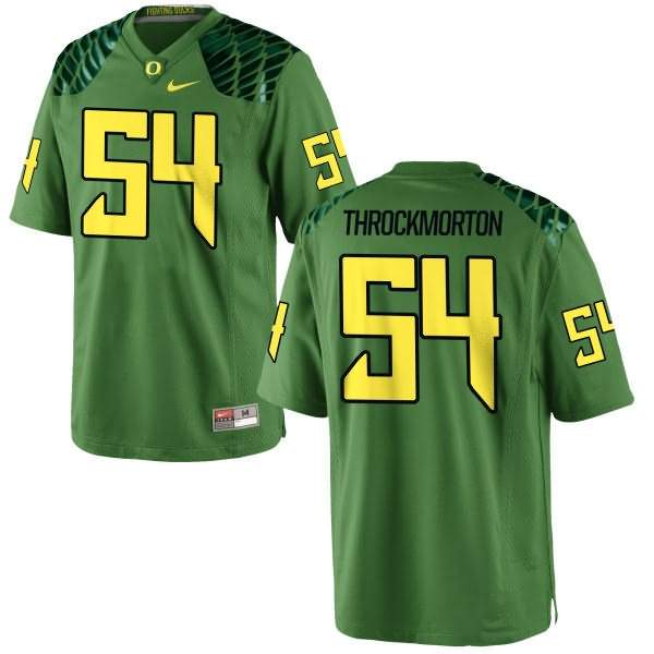 Oregon Ducks Men's #54 Calvin Throckmorton Football College Authentic Green Apple Alternate Jersey WKR37O2O