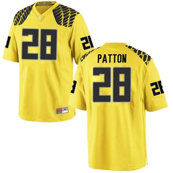 Oregon Ducks Men's #28 Cross Patton Football College Replica Gold Jersey UMX22O1M