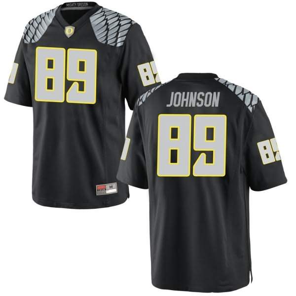 Oregon Ducks Men's #89 DJ Johnson Football College Replica Black Jersey TSC02O7V