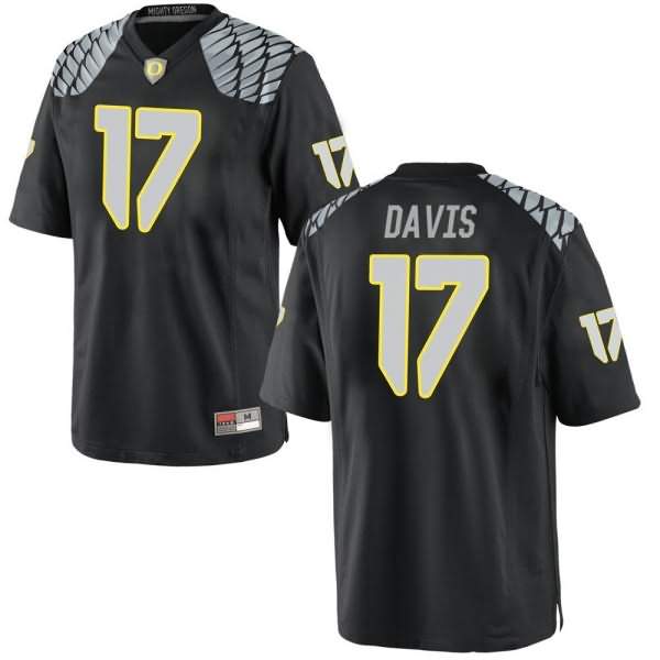 Oregon Ducks Men's #17 Daewood Davis Football College Replica Black Jersey PUW70O8B