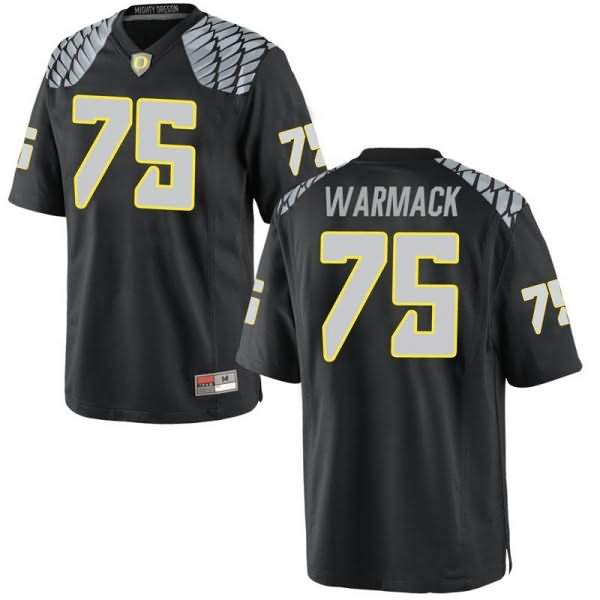 Oregon Ducks Men's #75 Dallas Warmack Football College Game Black Jersey DKR37O0I