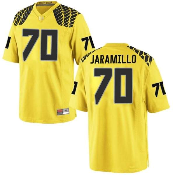 Oregon Ducks Men's #70 Dawson Jaramillo Football College Game Gold Jersey BUV00O0O