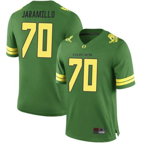 Oregon Ducks Men's #70 Dawson Jaramillo Football College Game Green Jersey HQI25O7P