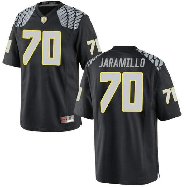 Oregon Ducks Men's #70 Dawson Jaramillo Football College Replica Black Jersey ISB87O2O