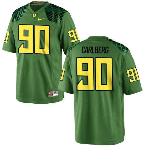 Oregon Ducks Men's #90 Drayton Carlberg Football College Game Green Apple Alternate Jersey XKL24O5A