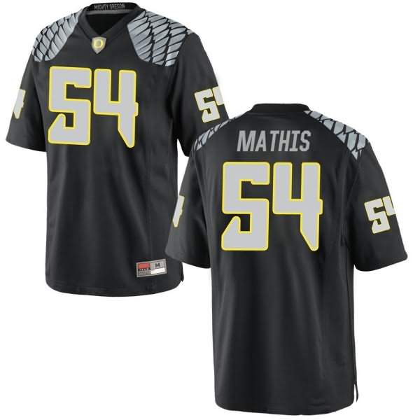 Oregon Ducks Men's #54 Dru Mathis Football College Replica Black Jersey QQS05O6Y