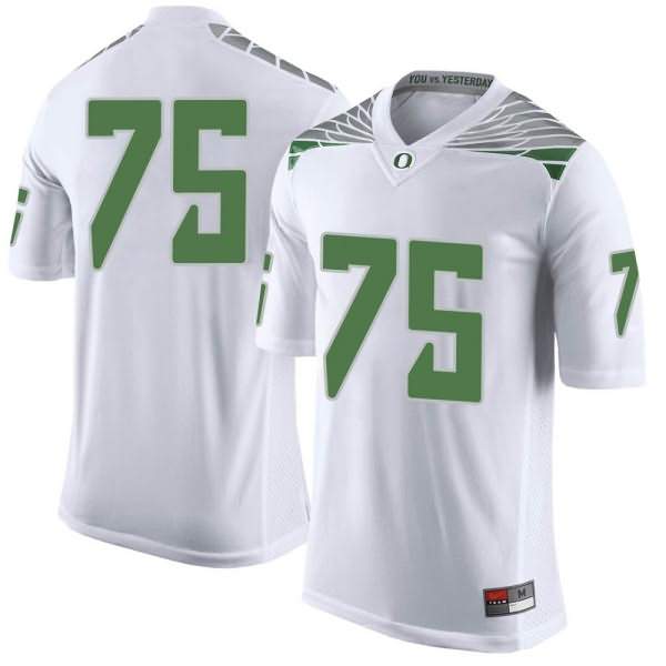 Oregon Ducks Men's #75 Faaope Laloulu Football College Limited White Jersey VBS34O7G