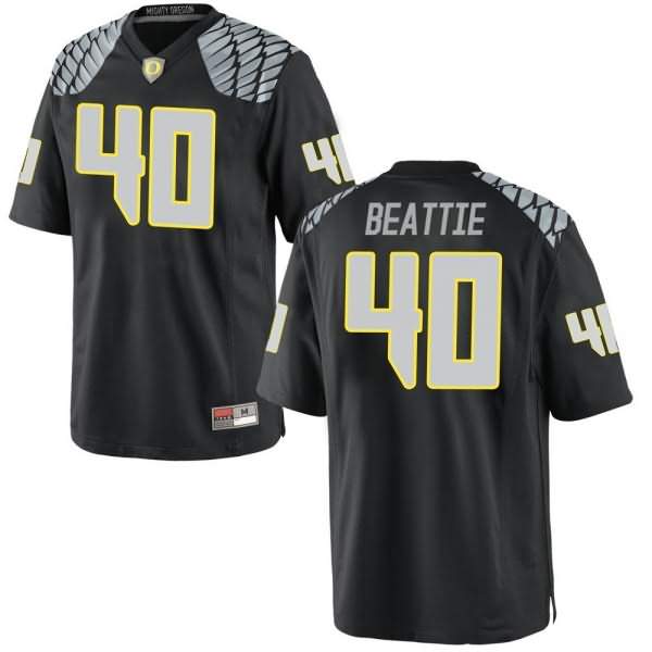 Oregon Ducks Men's #40 Harrison Beattie Football College Replica Black Jersey VEA33O6Q