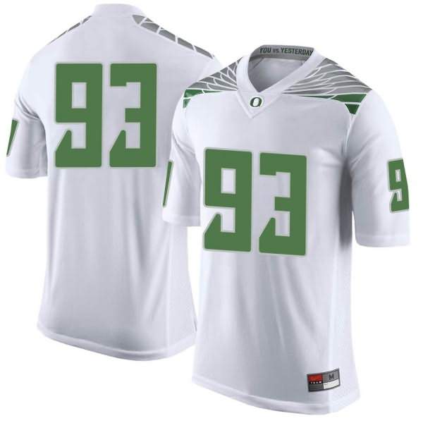 Oregon Ducks Men's #93 Isaia Porter Football College Limited White Jersey VEP07O2Y