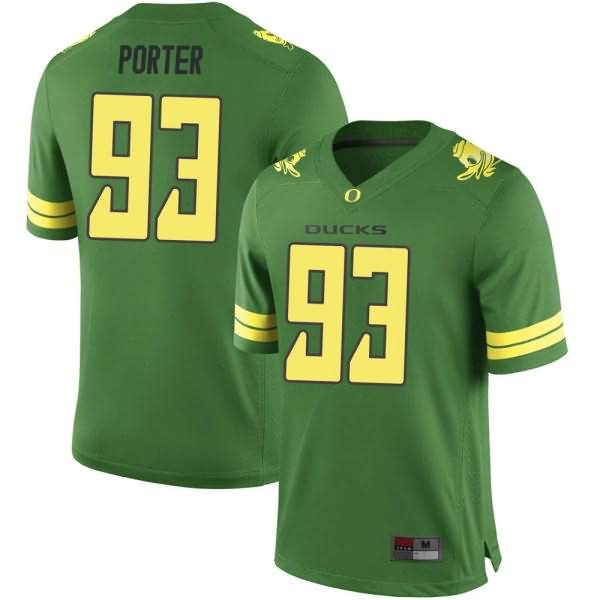 Oregon Ducks Men's #93 Isaia Porter Football College Replica Green Jersey XHV26O1O