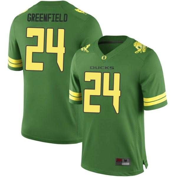 Oregon Ducks Men's #24 JJ Greenfield Football College Game Green Jersey LLG32O6M