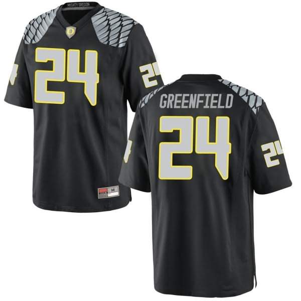Oregon Ducks Men's #24 JJ Greenfield Football College Replica Green Black Jersey YIJ64O0M