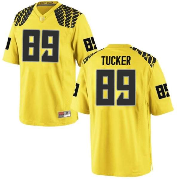 Oregon Ducks Men's #89 JJ Tucker Football College Game Gold Jersey ZUX83O5P