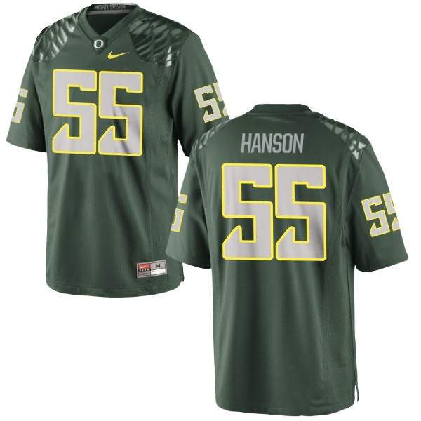 Oregon Ducks Men's #55 Jake Hanson Football College Authentic Green Jersey QNG75O3O